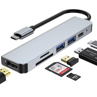 USB-C Hub - 6-in-1 Multi-Functional Dock Features a 4K HDMI Port, a 100W PD...
