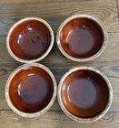 Hull (4) Brown Drip Glaze Pottery Oven Proof U.S.A. 5” Soup Cereal Dessert Bowls