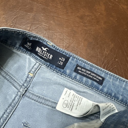 EUC Hollister Distressed High-rise Crop Super Skinny Stretch Jeans 9R 29 - Picture 4 of 7