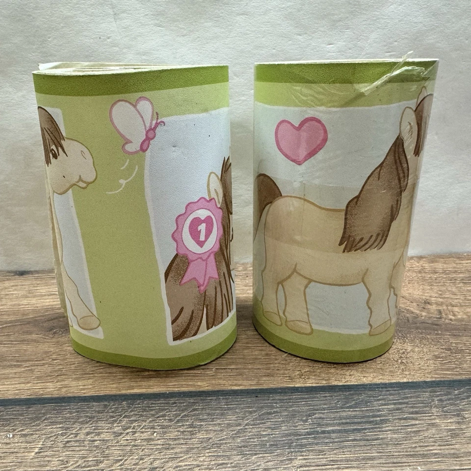 Tapetenbordüre Pferd Kinderzimmer Set 🐴💗 2 Rollen neu
