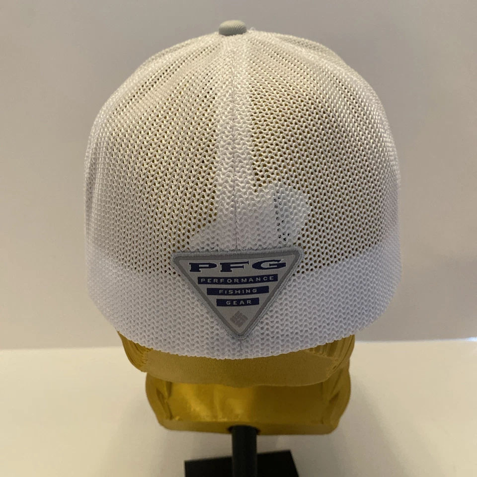 Gorra Columbia PFG Gris/Azul/Blanco Malla Trasera L/XL Flexfit Camionero Exterior Usada en Excelente Condición Foto 3 de 4