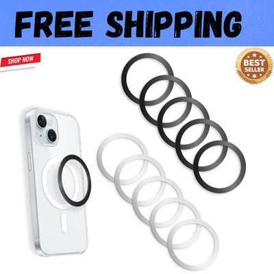10 Pack Universal Metal Rings, Magnetic Ring for Phone Cases & Wireless Charg...