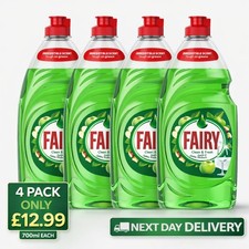 4 Pack Fairy Clean & Fresh Washing Up Liquid Apple & Rhubarb 1015ml 3.45 per litre