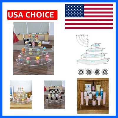 Small Clear Acrylic Display Riser, 4 Tier Desktop Display Stand for Mini Figu...