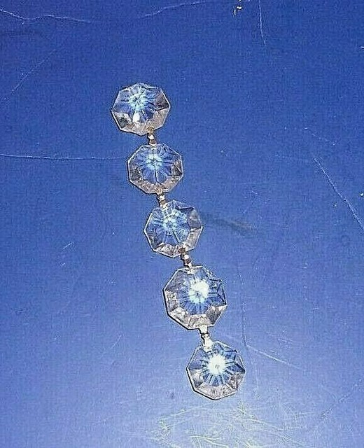5 ANTIQUE Octagon Chandelier CRYSTAL PRISMS Large 3/4"1” REPLACEMENT