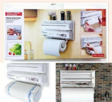 Porta Rotolo a Parete Carta Pellicola Alluminio Mensola Dispenser Cucina Mensola