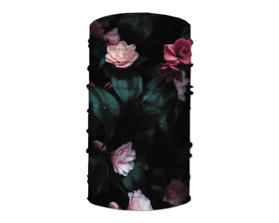 Washable Fabric Face Cover Neck Gaiter With Unique Print Flowers Design EU Made - Image 2 of 4