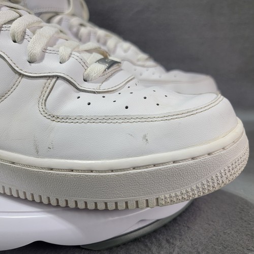 Size 12.5 - Mens Nike Air Force 1 '07 Mid Triple White Sneakers Shoes - Picture 4 of 19