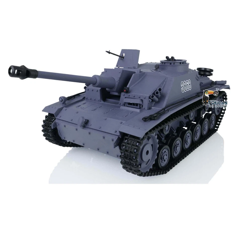 1/16 7.0 Henglong Plastic Stug III IR BB RTR RC Tank 3868 Steel Gearbox FPV Smog - Image 3 of 4