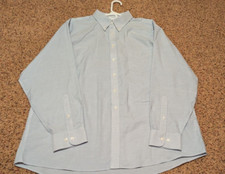 Men's Stafford Long sleeve Lt. Blue Oxford Cloth Travel Shirt sz 18 sleeve34/35