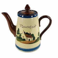 Torquay Watcobe Pottery Coffee Pot Buckfast Motto Ware Mid Century