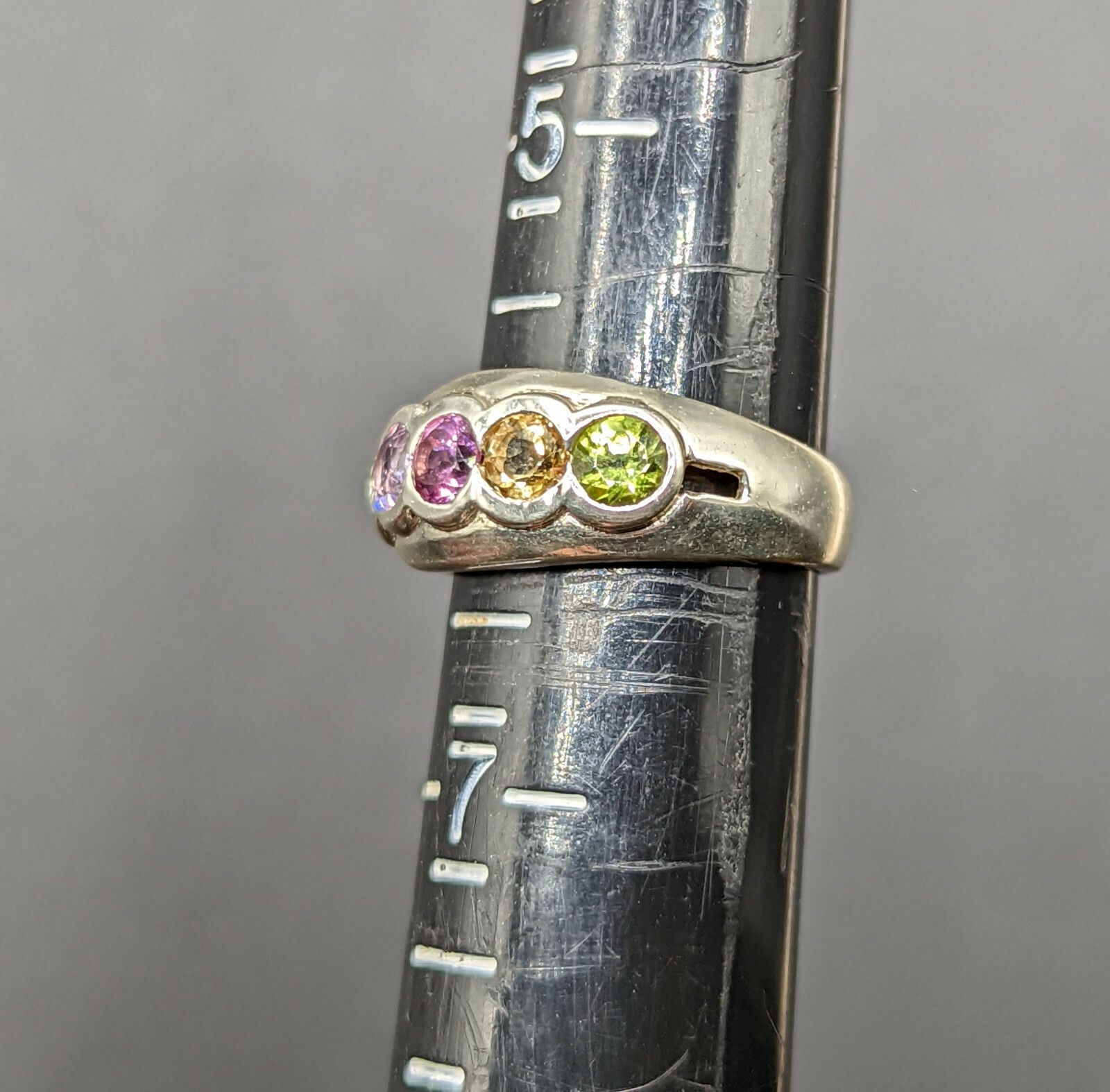 Multi Round Gemstone Multicolor Sterling Signed R… - image 8