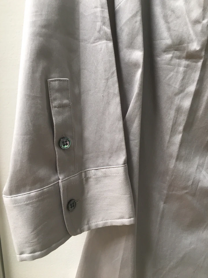 Camisa de vestir para mujer Sutton Studio nueva con etiquetas con corbata plateada brillo manga 3/4 - talla 4 Foto 4 de 4