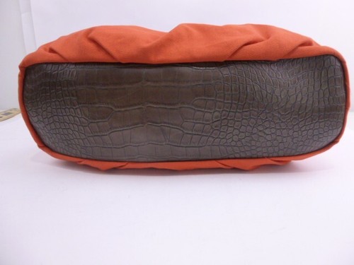 Simply Vera Wang Purse Crocodile Print orange Fabric Shoulder Bag tote EUC - Imagen 5 de 17