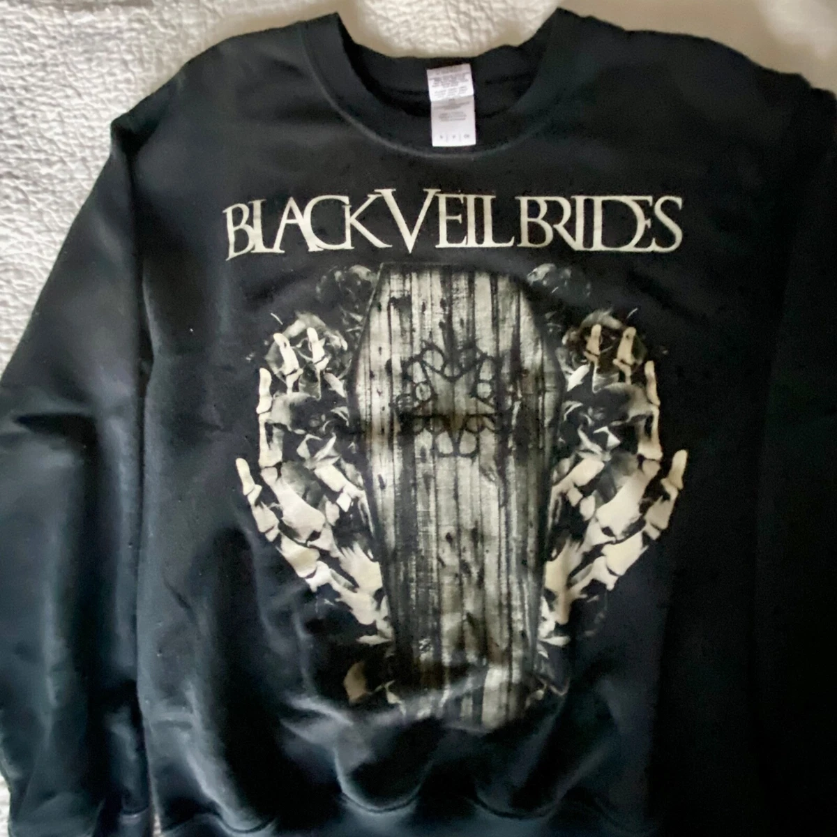Black Veil Brides BVB Coffin Skeleton Black Sweatshirt Mens Small
