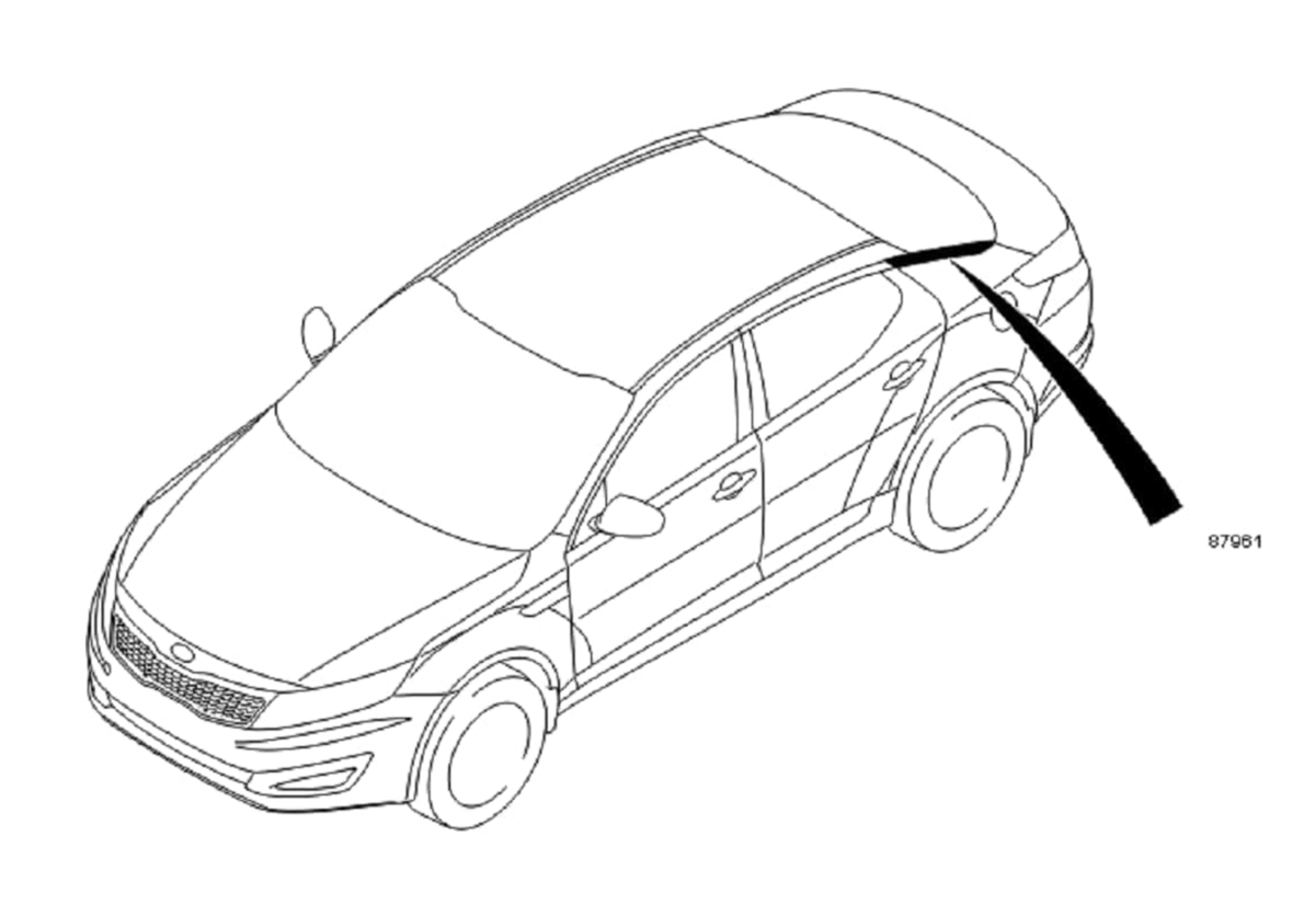 OEM 87860-2T000 Quarter Panel Chrome Molding Rear RH for Kia