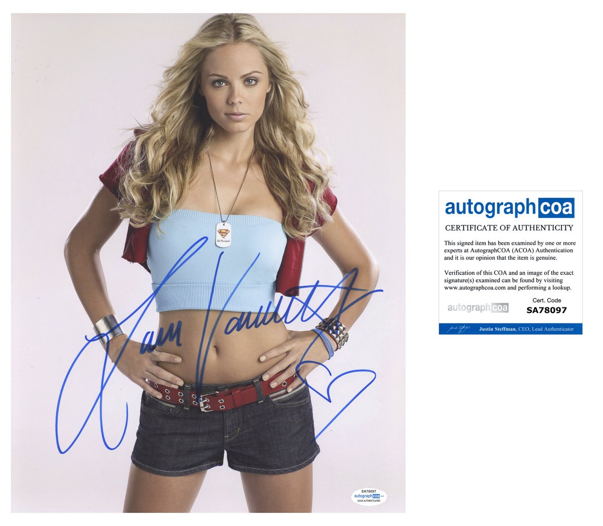 Smallville Laura Vandervoort Autographed Signed 11x14 Photo ACOA