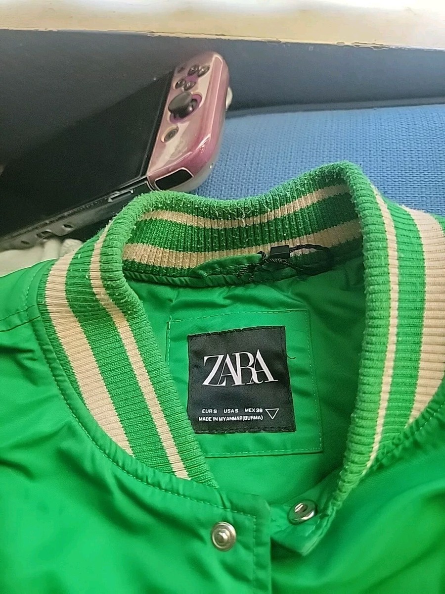 Zara Varsity Jacket Combination Patches Bomber Jacket Size S