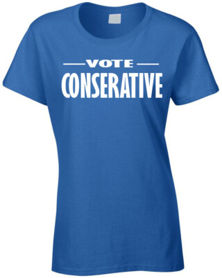 Damen T-Shirt Damen Tory Partei Stimme Konservativ Kapitalist Thatcher Maggie