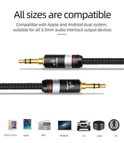 HIFI 3.5 AUX male-to-male cable ofc silver-plated car mobile phone audio - Picture 18 of 26
