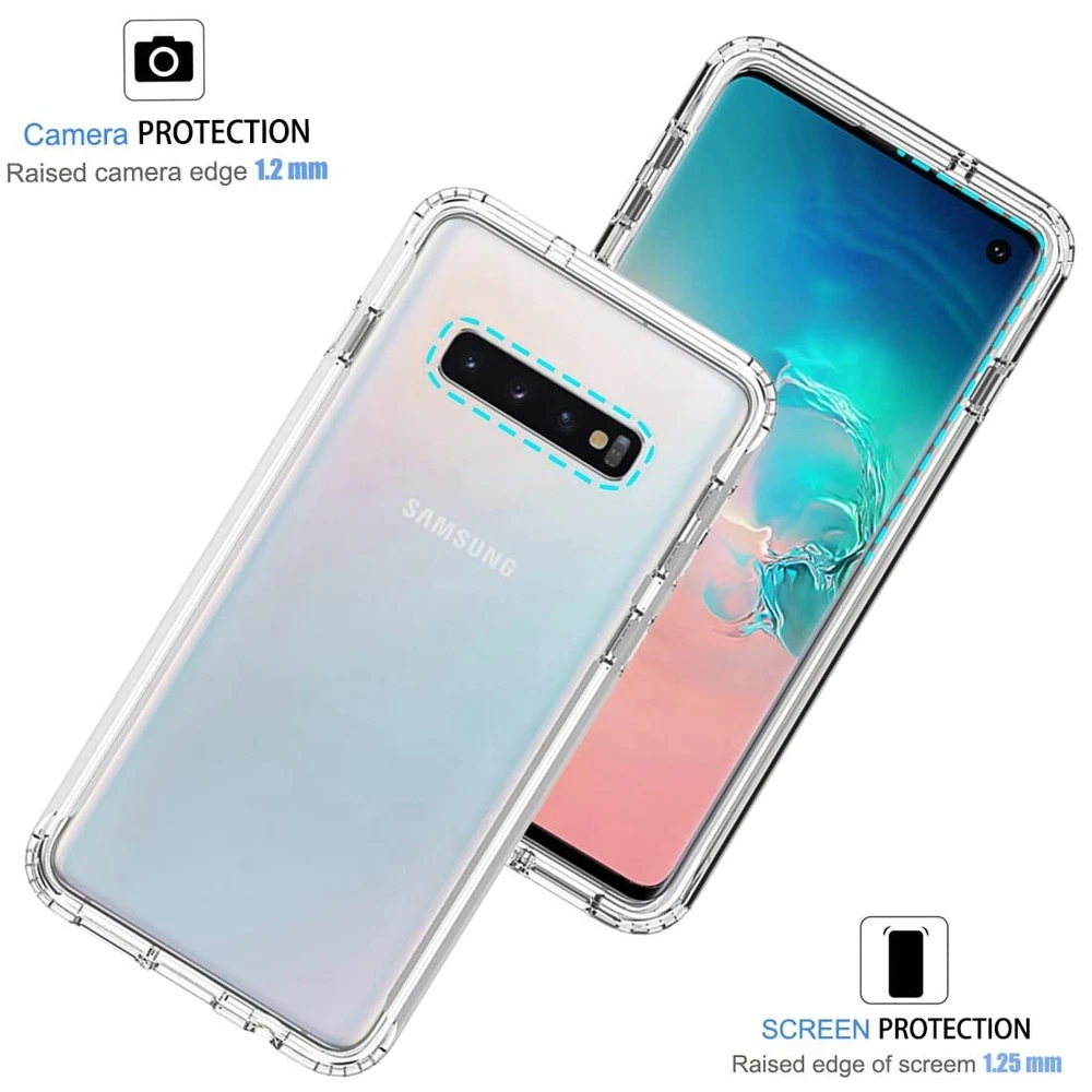 Phone Case for Galaxy S10 Case,G973U (Not Fit S10 5G) Case with Tempered-Glas...