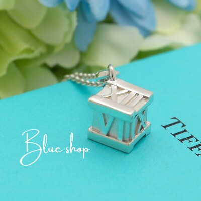 Tiffany Atlas Cube Necklace Pendant Sterling Silver 925