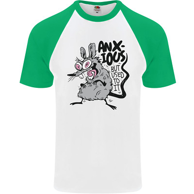 Lustiges ängstliches Rattenangst Herren S/S Baseball T-Shirt