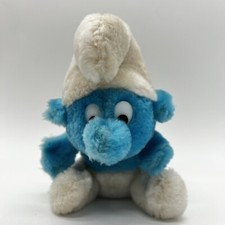 Peyo Wallace Berrie & Co Plush Smurf Stuffed Animal Blue Toy Doll Vintage 1979