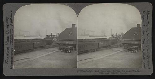 Freight and passenger ferries between Windsor Ont. and Detroit Can Old Photo - Afbeelding 1 van 1