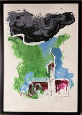 Quadro Serigrafia 70x100cm Mario Schifano cornice, Pop, astratto, Roma, moderno