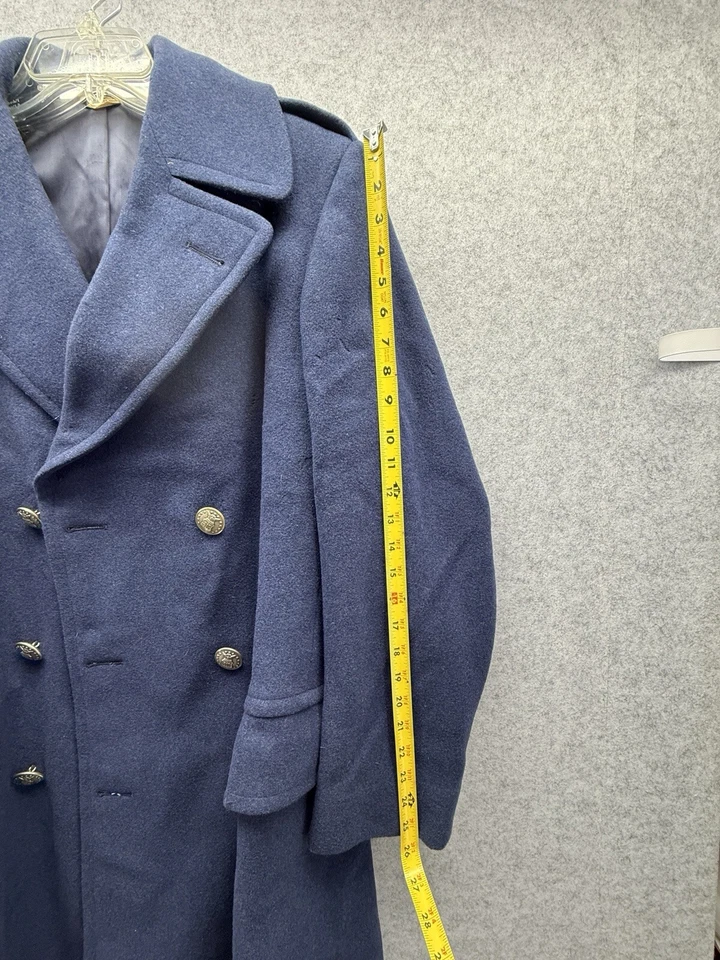 Vintage A.F. Chaquetón de lana Pembroke talla 35L azul marino 1085 Foto 2 de 4