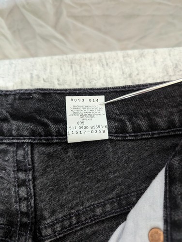 Vintage 90s Levis Black 517 Jeans Womens 5 Jr M Boot Cut Slim Fit Denim USA Made - Picture 10 of 15