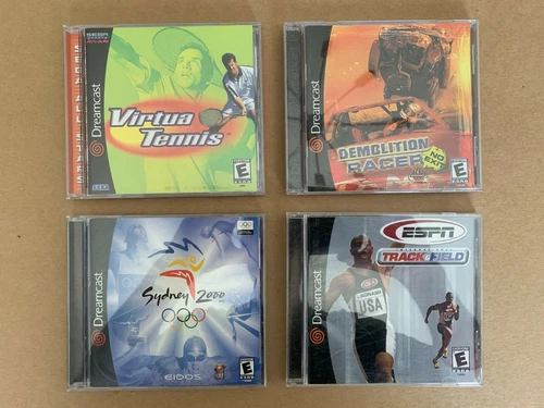 4 SEGA DREAMCAST GAMES Lot Sydney 2000 - ESPN - Virtua Tennis - Demolition Racer
