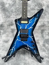 Washburn Dimebag Darrell Blue White Lighting Electric Guitar Black Hardware