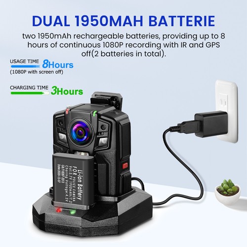 BOBLOV Body Camera with Audio Video Recording 170° Wide-Angle Night Vision 256GB - Picture 10 of 20