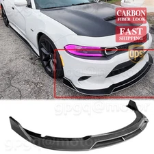 Carbon Fiber For Dodge Charger 15-21 SRT-Style Front Bumper Lip Splitter Spoiler