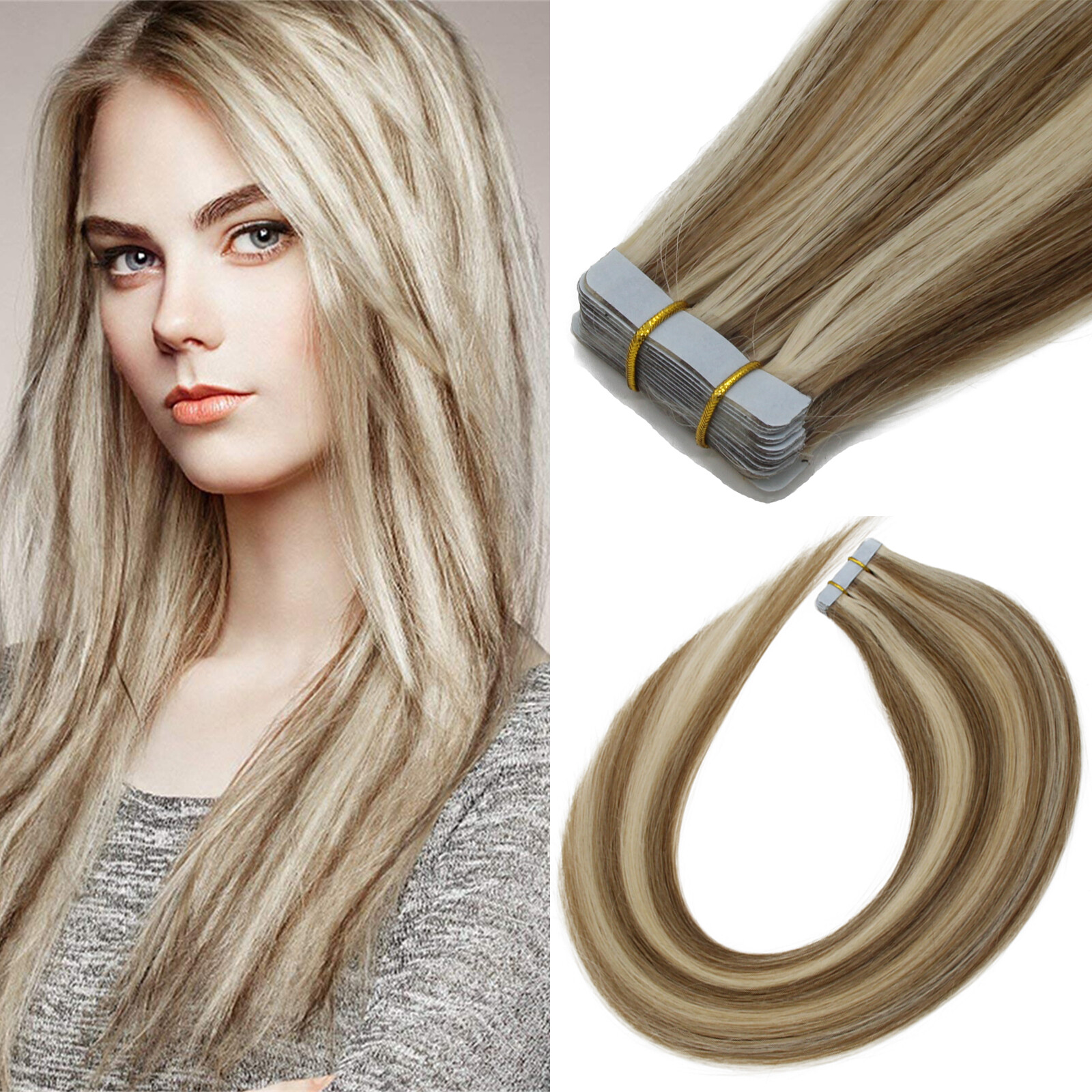 Seamless Tape in Skin Weft Human Hair Extensions Brazilian H