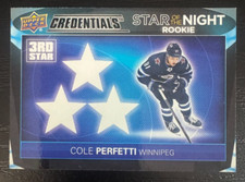 2021-22 Upper Deck Credentials 3rd Star of the Night Rookie #3SR2 Cole Perfetti