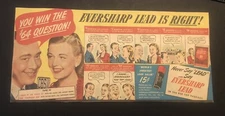 1950’s Eversharp Lead CBS Phil Baker Milton Berle Comic Newspaper Ad 2D21