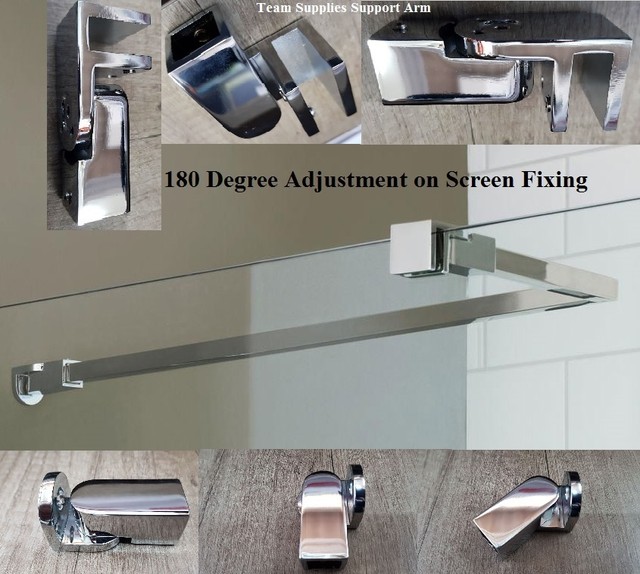 Support Bar Arm for Walk in Wet Room Shower Screen Panel Glass
