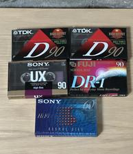 Lot of 5 VTG Audio Cassette Tapes SONY TDK FUJI 60-90 Mins Factory Sealed