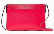 Kate Spade Rory Crossbody Bikini Pink Saffiano Leather K6176 NWT $299 Retail FS