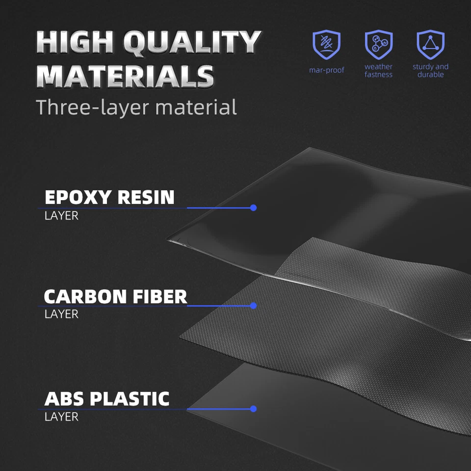 FOR INFINITI Q50 2014-2018 M STYLE REAL CARBON FIBER REAR SIDE MIRROR COVER CAP - Image 3 of 4