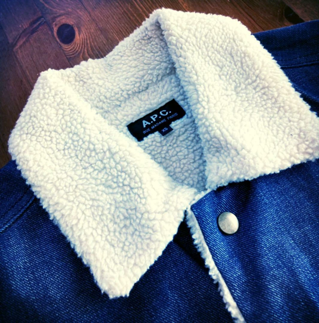 A.P.C Denim Jacket With Boa