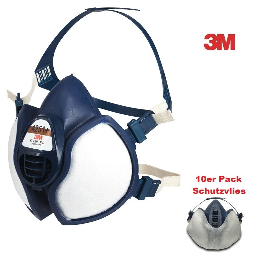 3M Mundschutz Lösemittelmaske 4251 Partikel,Feinstaub,Gase & Dämpfe FFA1 P2 RD