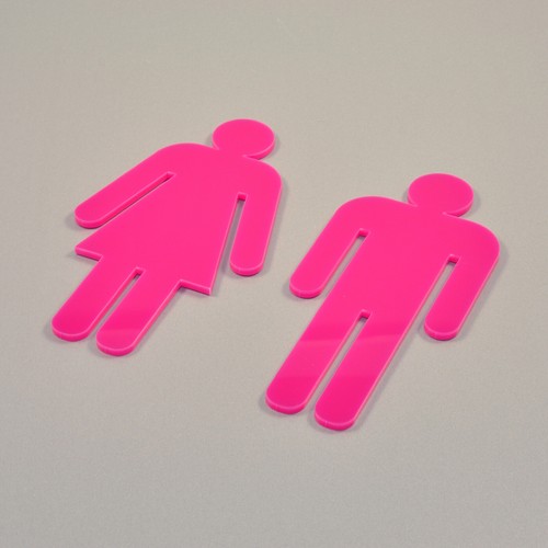 Acrylic Perspex Plastic Classic Toilet Sign - Male and Female - Self Adhesive - Picture 23 of 42