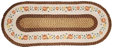X-Large Oval Braided Runner Floor Rug (20x48") FALL, HARVEST THEME, PUMPKINS, CE