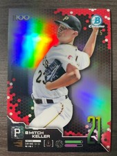 2019 Bowman Chrome Mitch Keller Scouts Top 100 RED REFRACTOR #BTP-21 serial 5/5