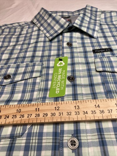 Wrangler Shirt Men Size XL Plaid Short Sleeve Utility Shirt New With Tag - Picture 12 of 18