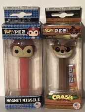 Funko POP! PEZ Dispenser - Magnet Missile & Crash Bandicoot- New
